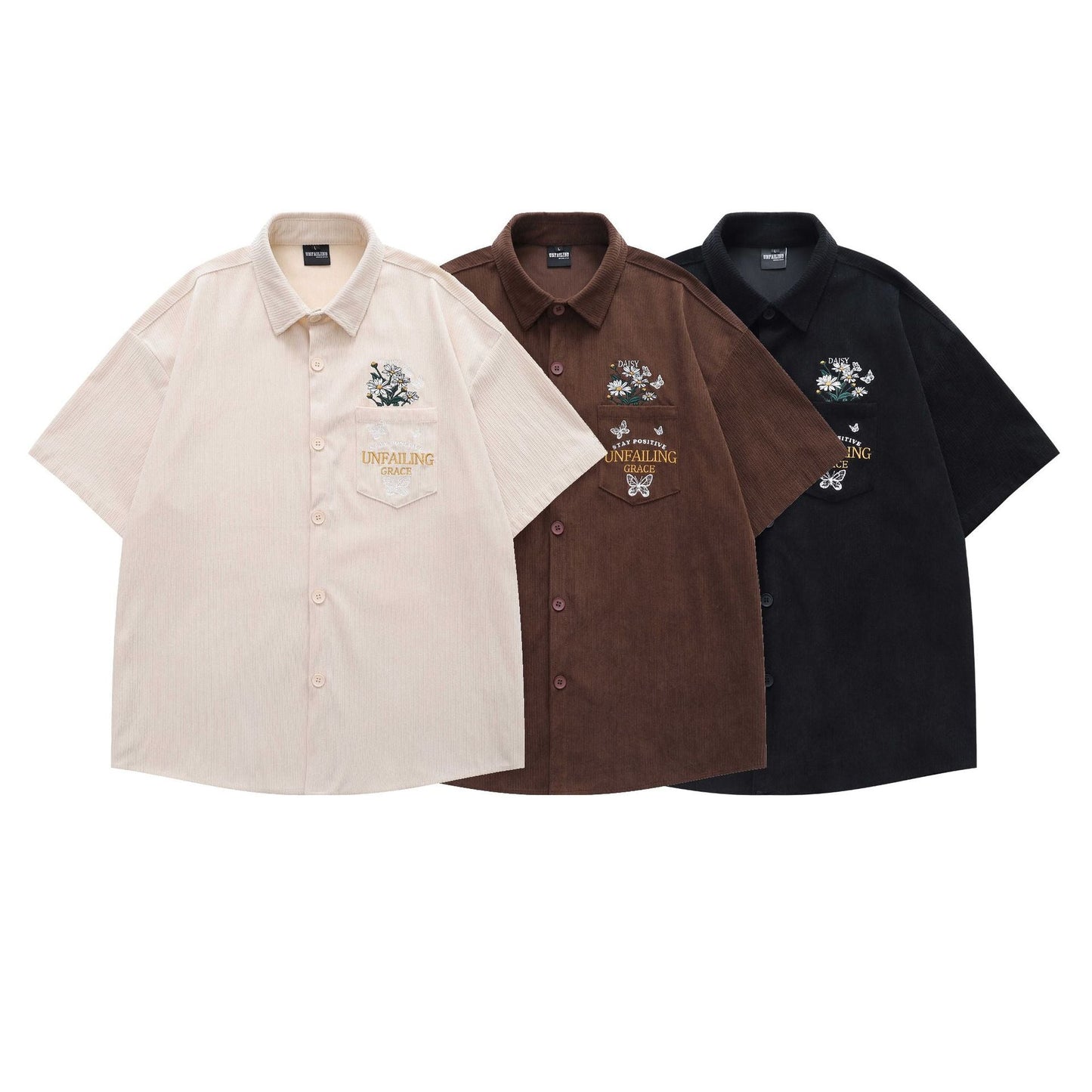YAVIORA Corduroy Butterfly Shirt