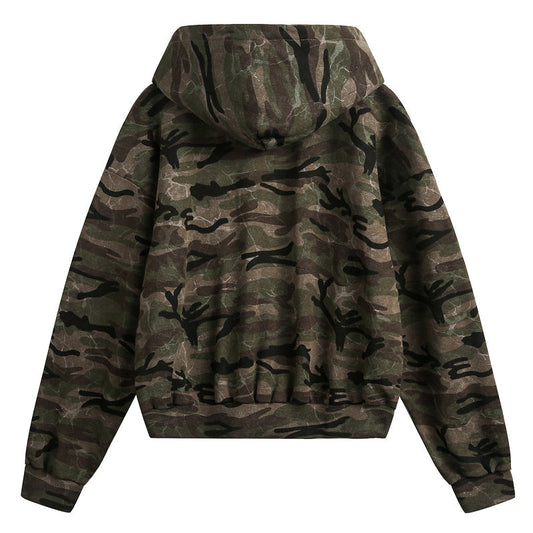 YAVIORA Camo Cropped Hoodie