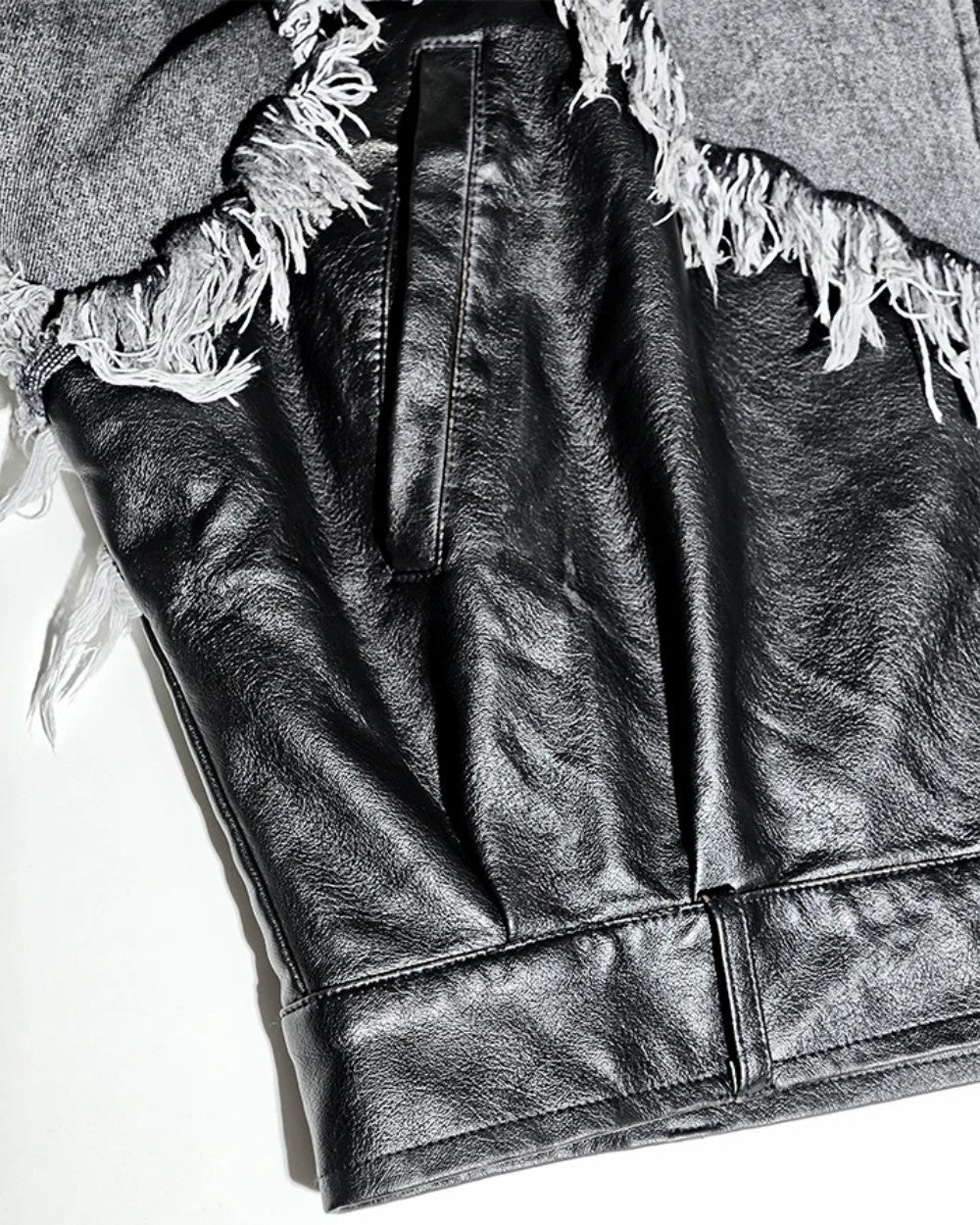 YAVIORA Distressed Denim Hoodie