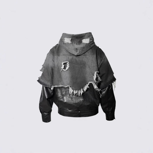 YAVIORA Distressed Denim Hoodie