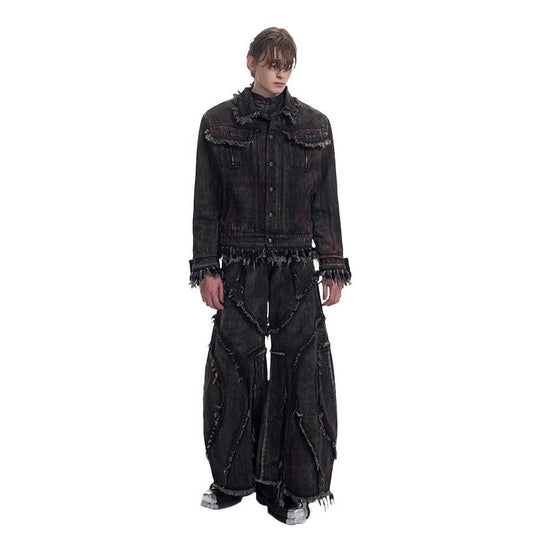 YAVIORA Frayed Curved Jeans