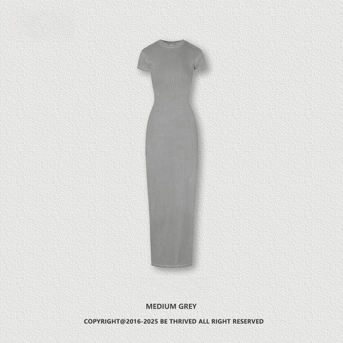Yaviora Short-Sleeve Long Dress Slim Fit Bodycon Slit Skirt