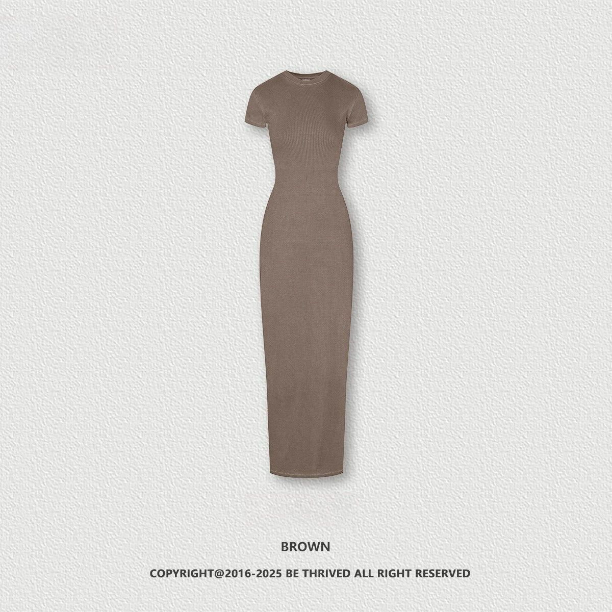 Yaviora Short-Sleeve Long Dress Slim Fit Bodycon Slit Skirt