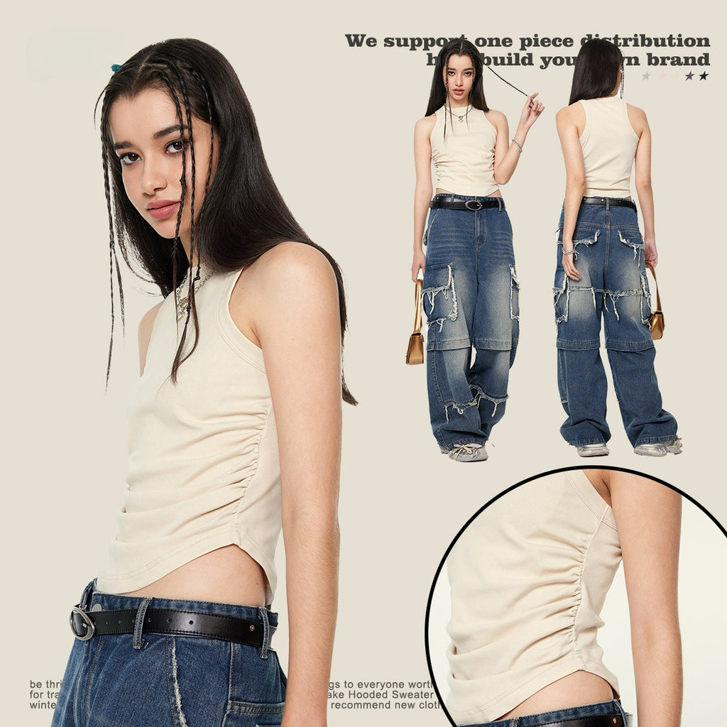Yaviora American Distressed Hot Girl Style Vest for Women