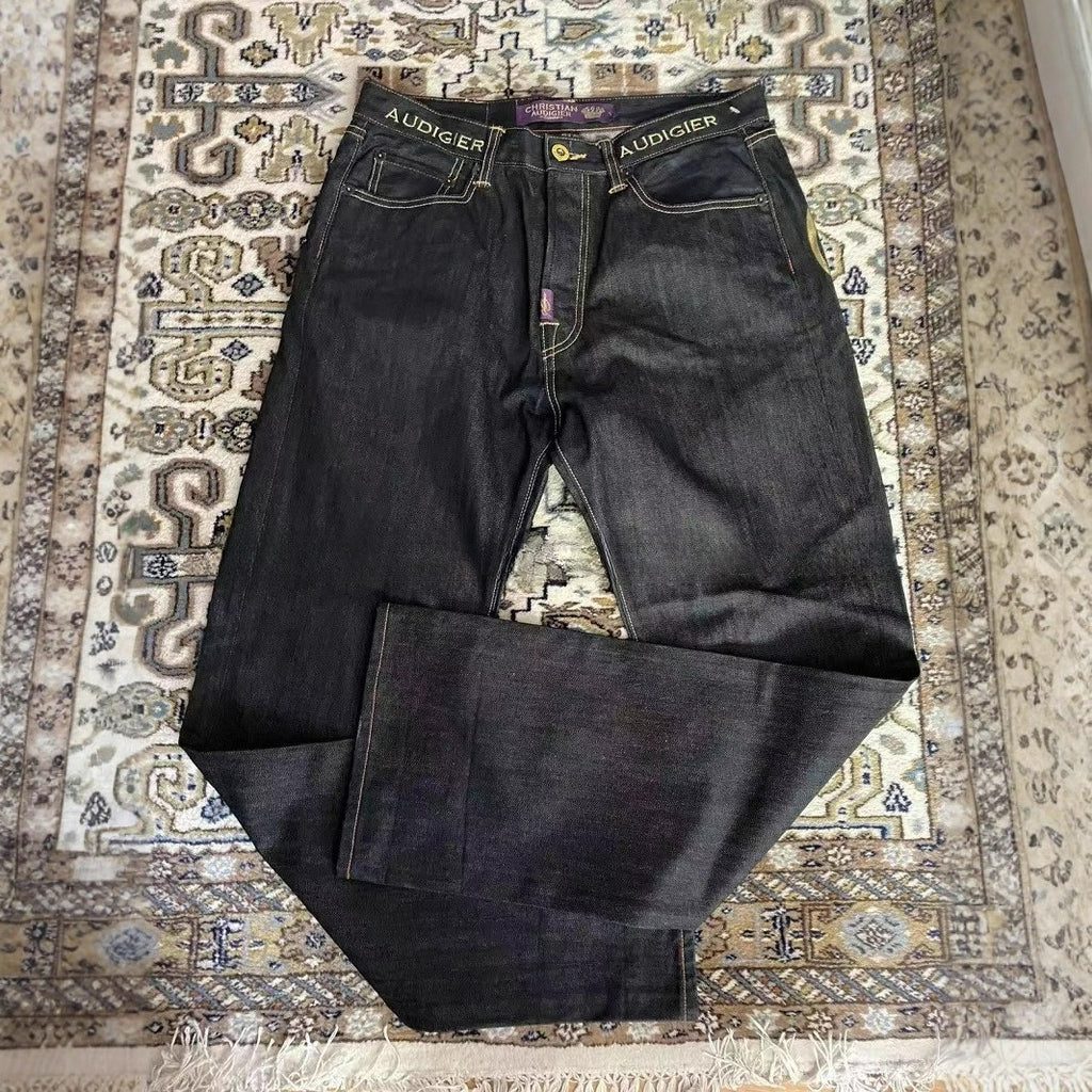 "Statue of Liberty" Distressed Loose-Fit High-Street Denim Jeans