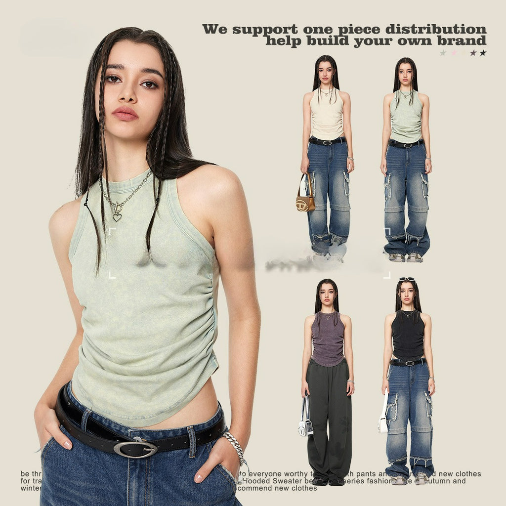 Yaviora American Distressed Hot Girl Style Vest for Women