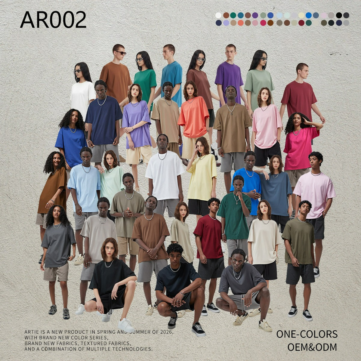 Yaviora 230G Double Yarn Pure Cotton Short-Sleeve T-Shirt