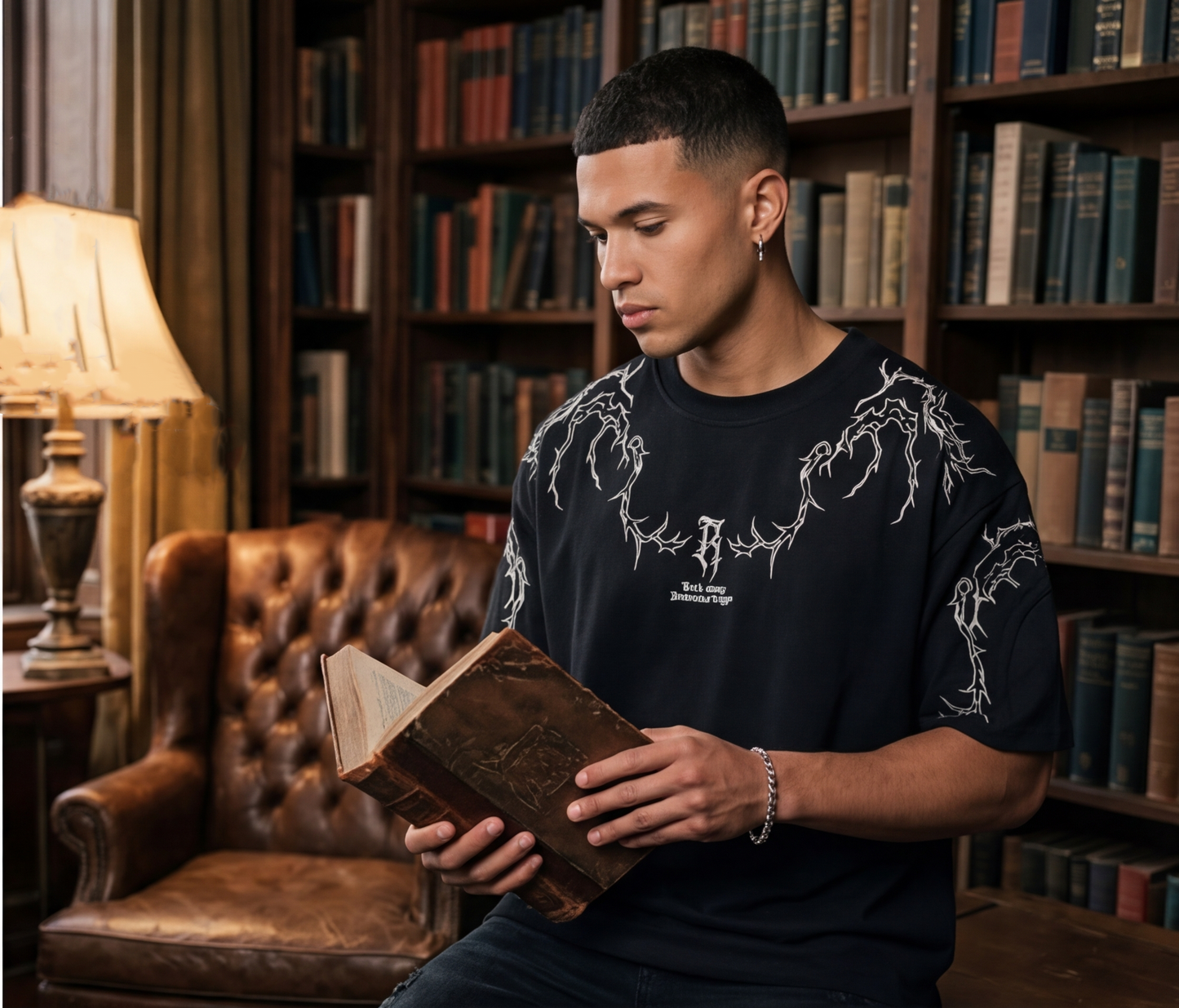 YAVIORA Suede Thorn Tee