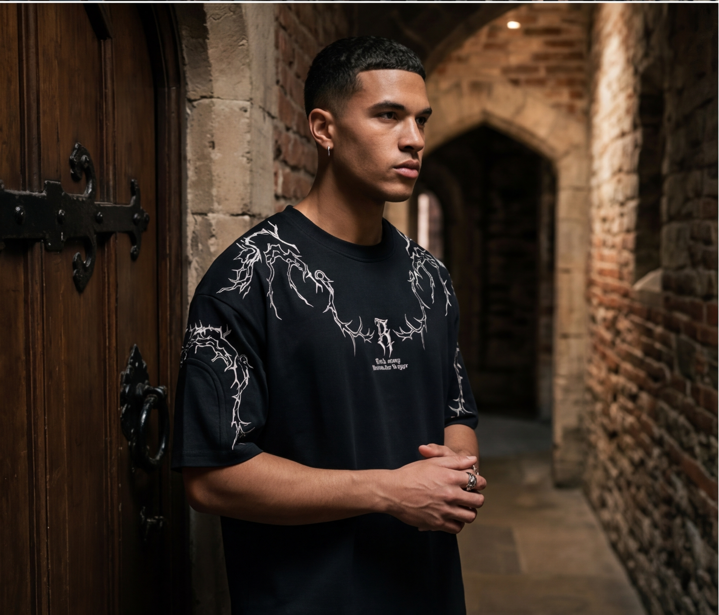 YAVIORA Suede Thorn Tee