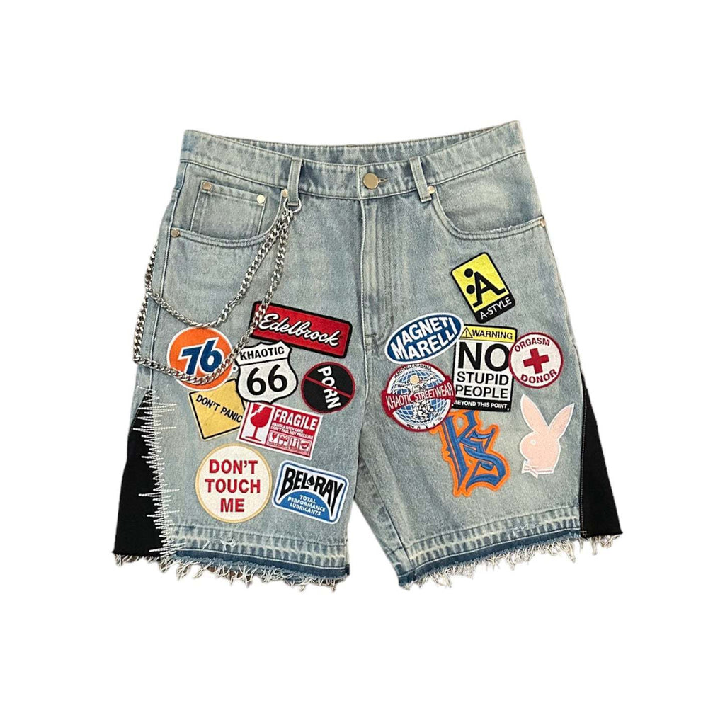 Y2K hip-hop cartoon embroidered loose-fitting shorts