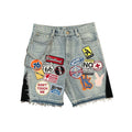 Y2K hip-hop cartoon embroidered loose-fitting shorts