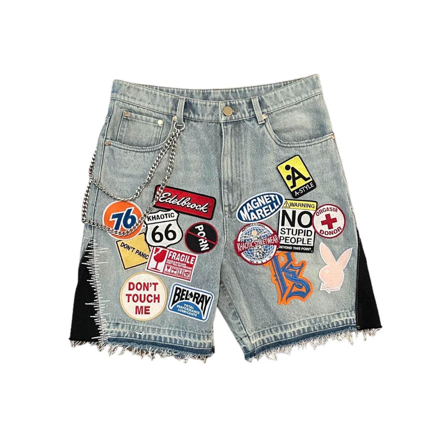 Y2K hip-hop cartoon embroidered loose-fitting shorts