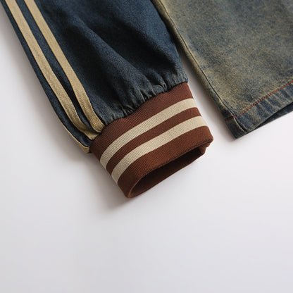 Sweat à capuche en jean brodé YAVIORA