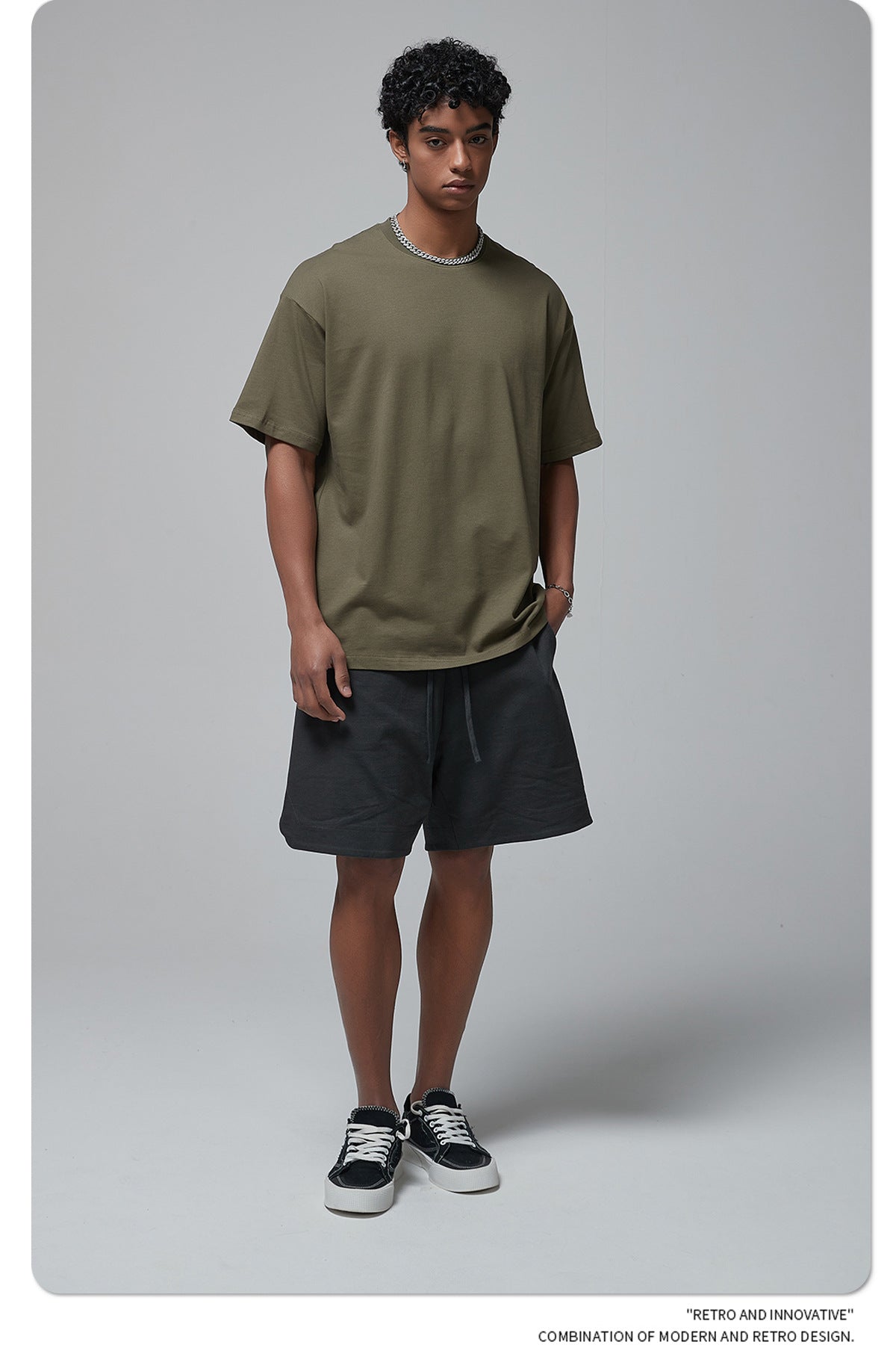Yaviora 230G Double Yarn Pure Cotton Short-Sleeve T-Shirt