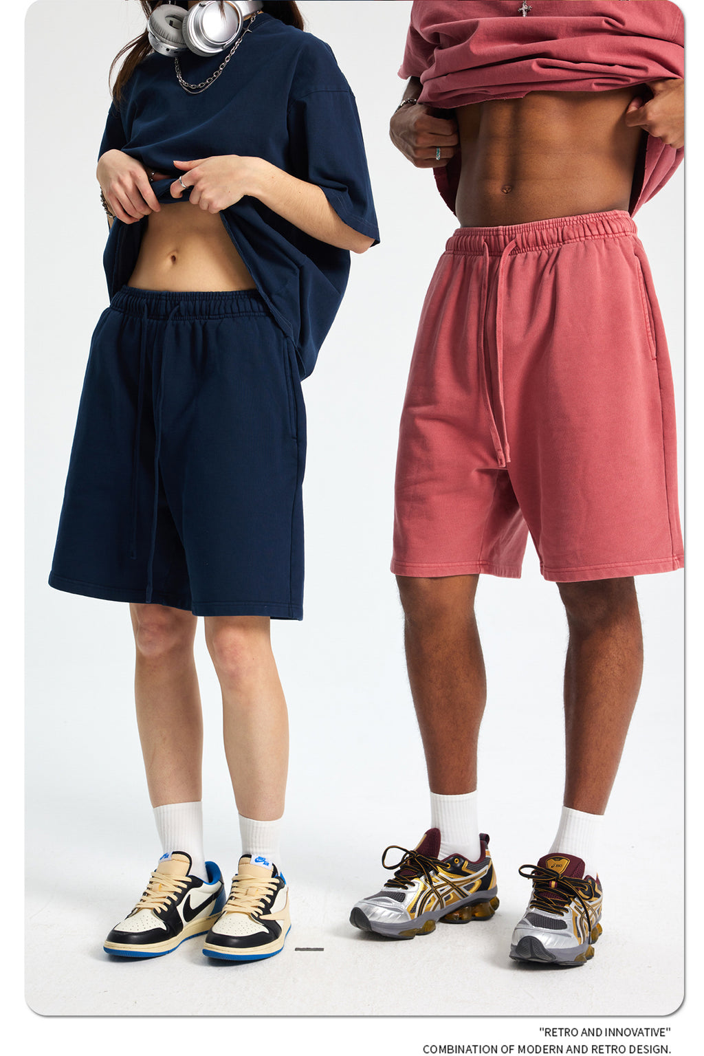 Yaviora Retro Terry Cotton Sports Shorts for Men
