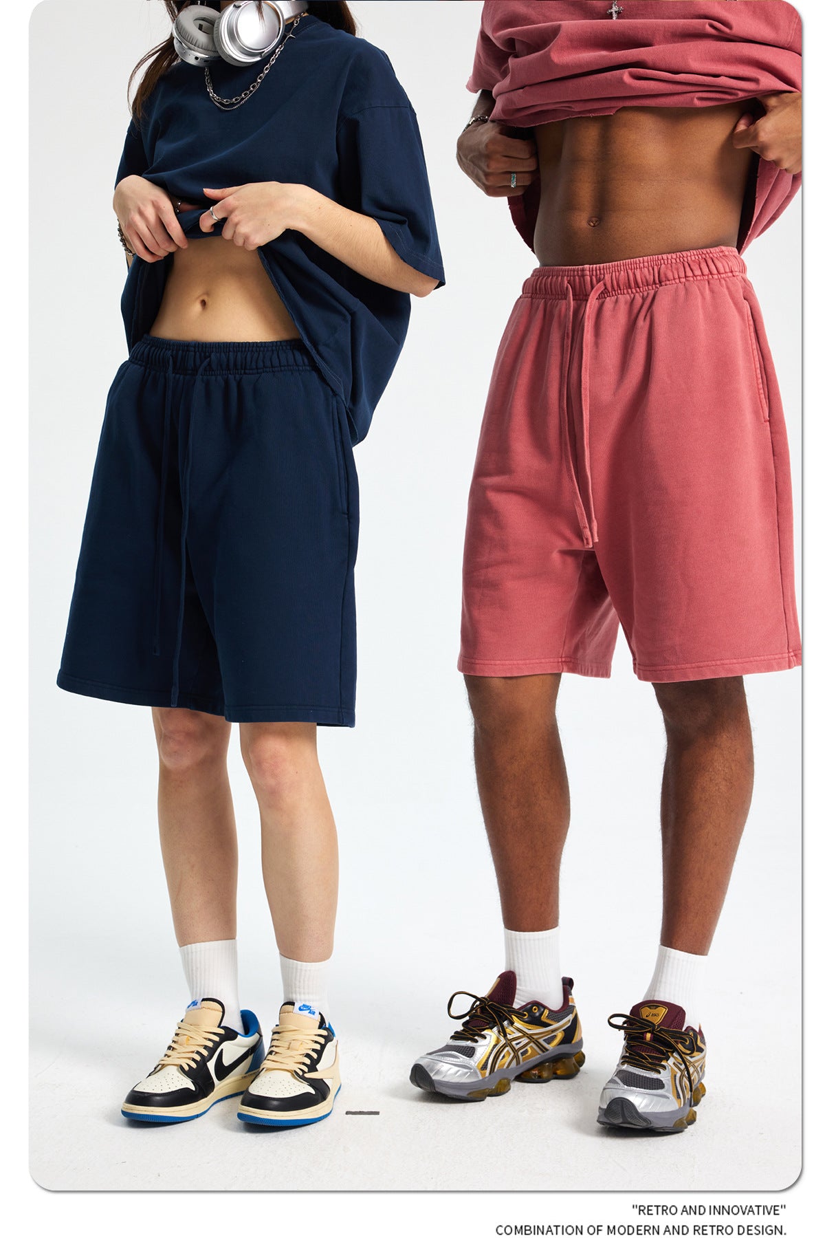Yaviora Retro Terry Cotton Sports Shorts for Men