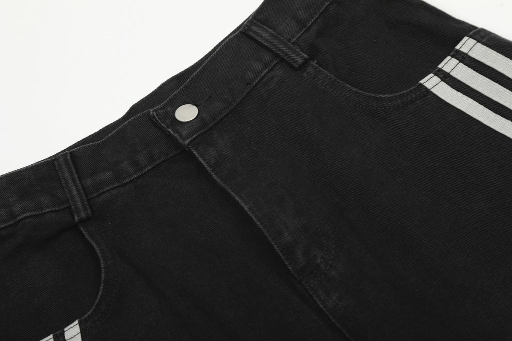 YAVIORA Deconstructed 3-Stripes Curved Wide Leg Pants