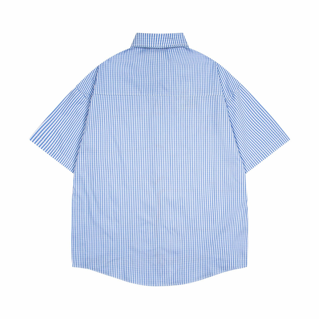 YAVIORA Dog Print Stripe Shirt