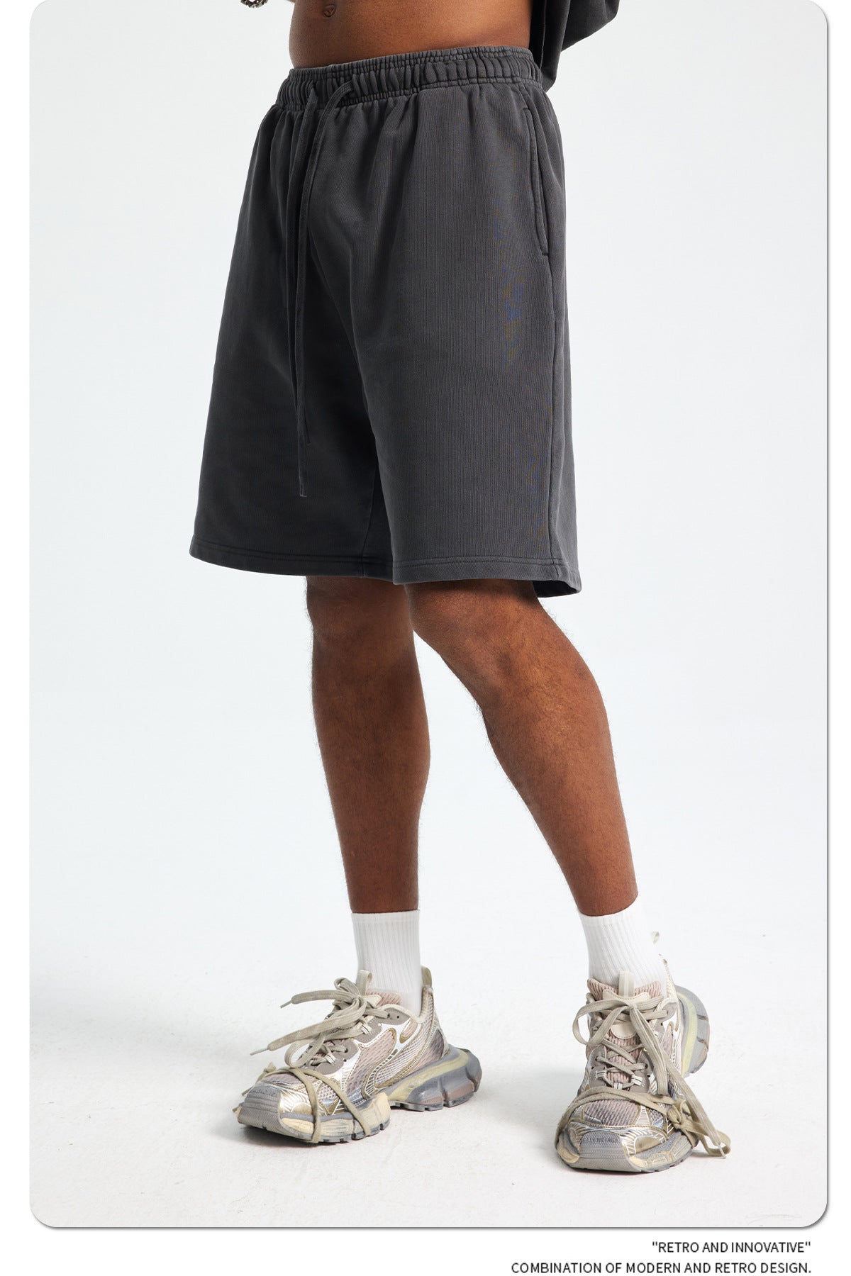 Yaviora Retro Terry Cotton Sports Shorts for Men