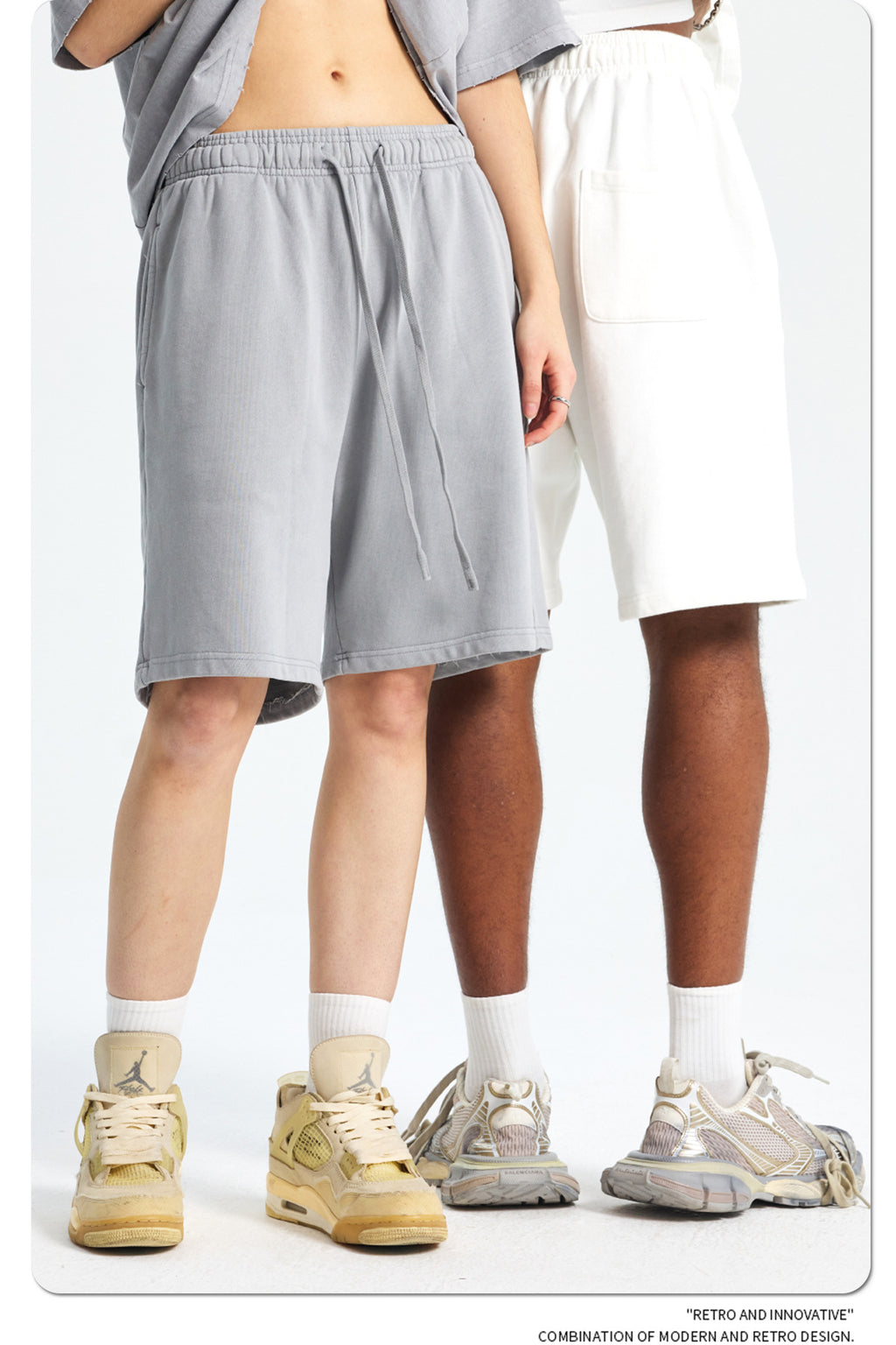 Yaviora Retro Terry Cotton Sports Shorts for Men