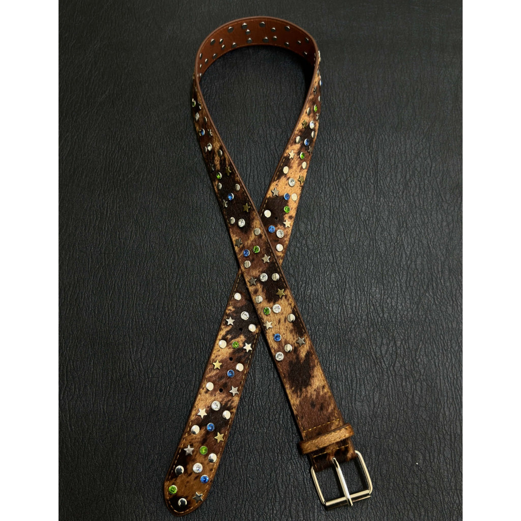 YAVIORA rhinestone studded horsehair belt
