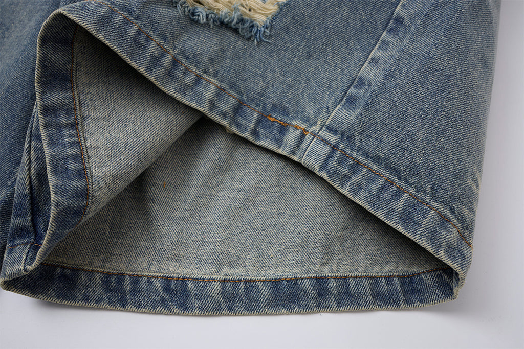 YAVIORA Ripped and Distressed Denim Shorts