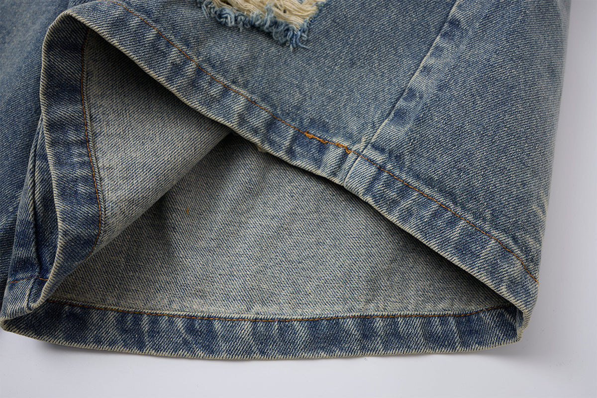 YAVIORA Ripped and Distressed Denim Shorts