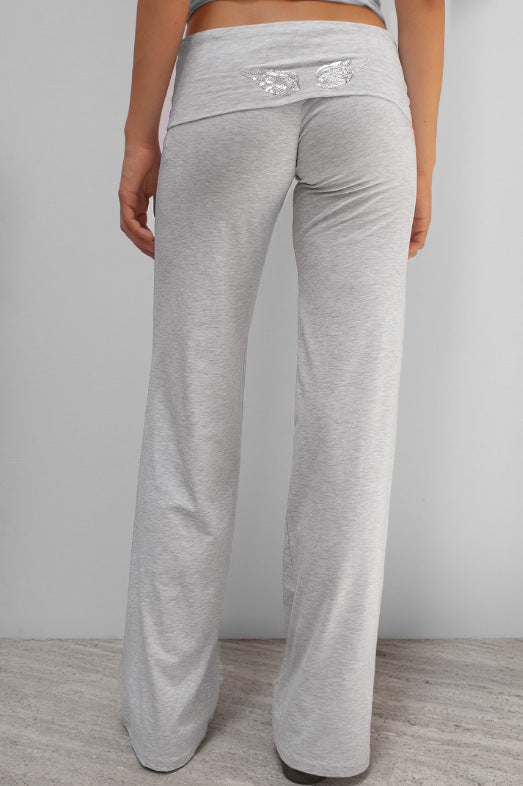 "Hot Girl" Style Sequin-Wing Sweatshirt and Pants Set