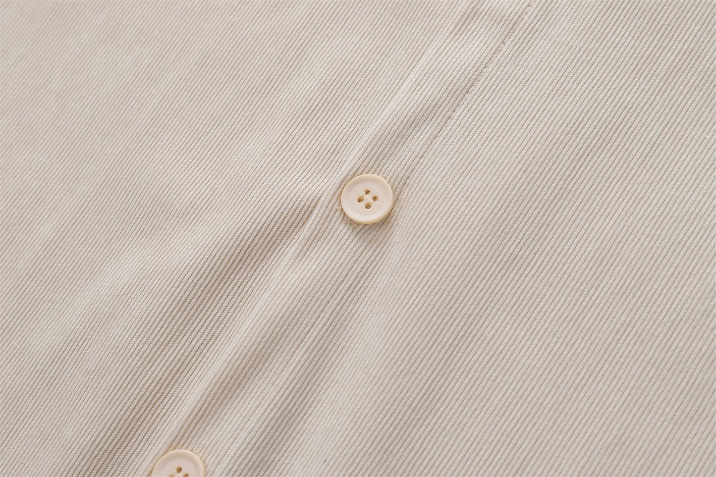 YAVIORA Cartoon Letter Corduroy Shirt