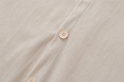 YAVIORA Cartoon Letter Corduroy Shirt