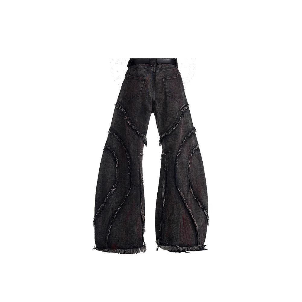 YAVIORA Frayed Curved Jeans