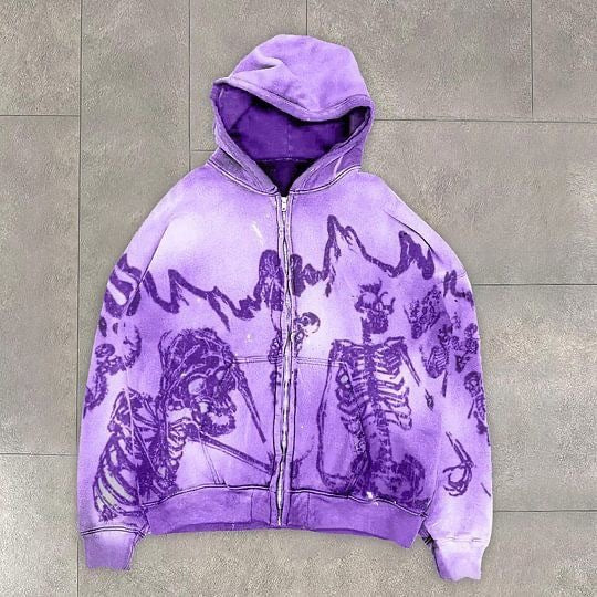 Unique Hand-Painted 3D Graffiti Print Hoodie