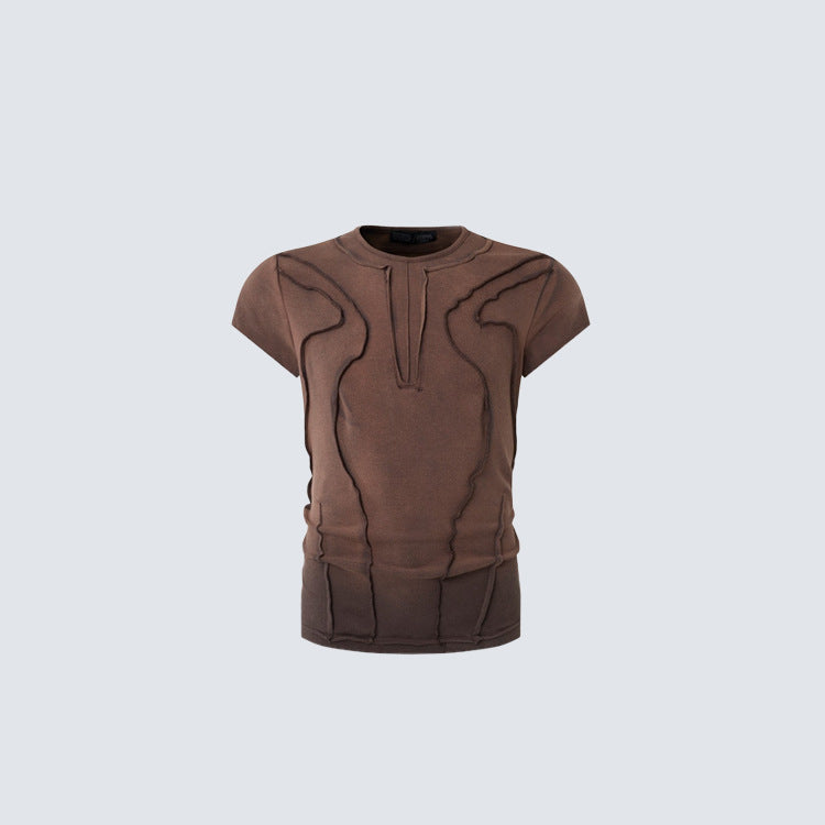 YAVIORA "Rebel" Raw-Edge Slim-Fit T-Shirt