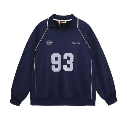 YAVIORA Polo-Sweatshirt mit Buchstaben-Print