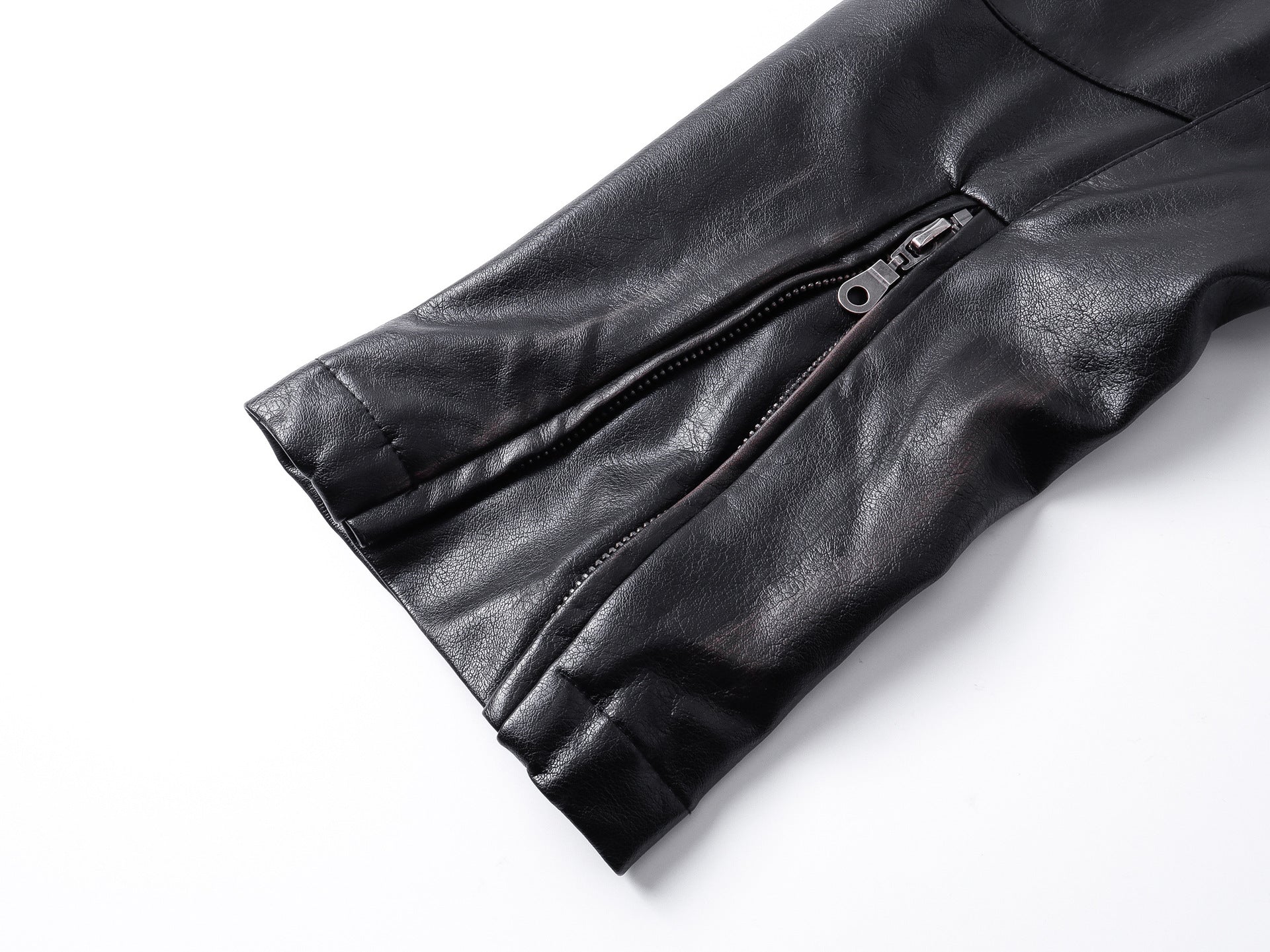 YAVIORA Riveted PU Leather Motorcycle Jacket