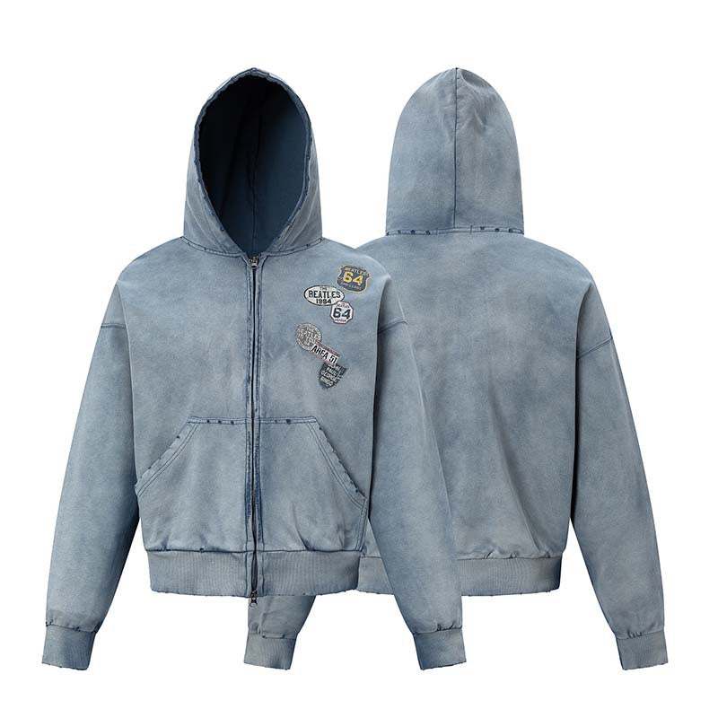 YAVIORA Abzeichen-Druck-Kapuzenpullover
