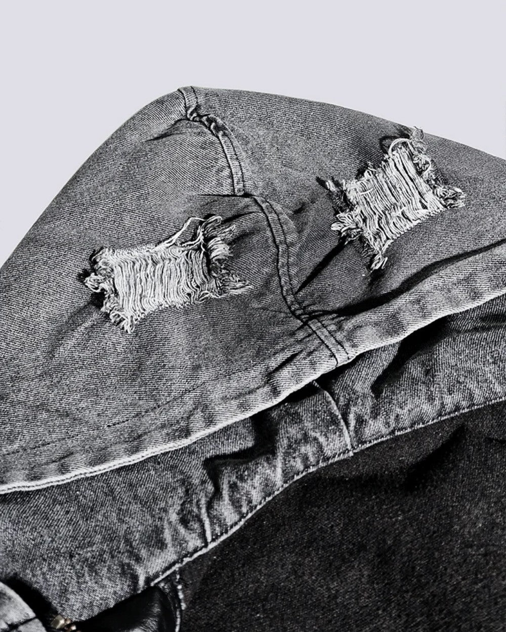 YAVIORA Kapuzenpullover aus Used-Denim