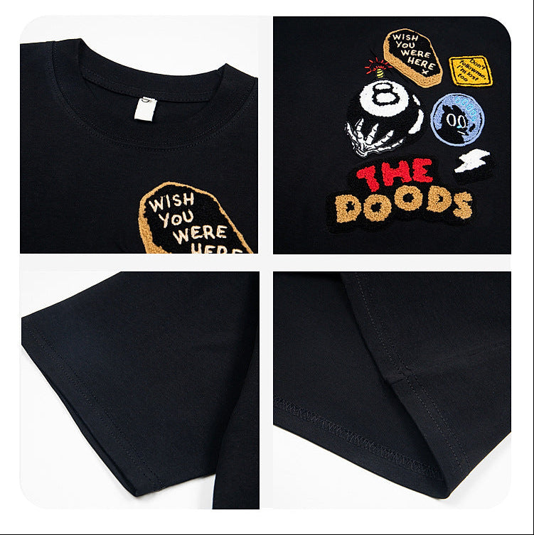 YAVIORA Badge Embroidered Tee