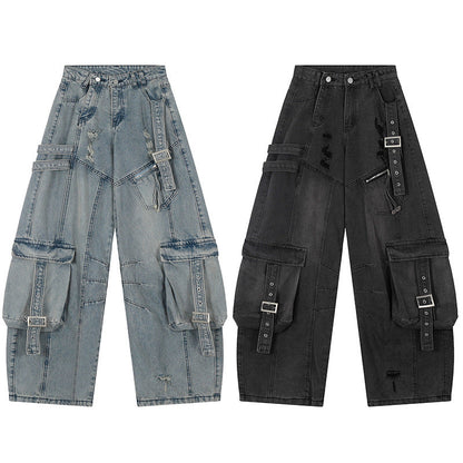 YAVIORA Distressed Utility Jeans