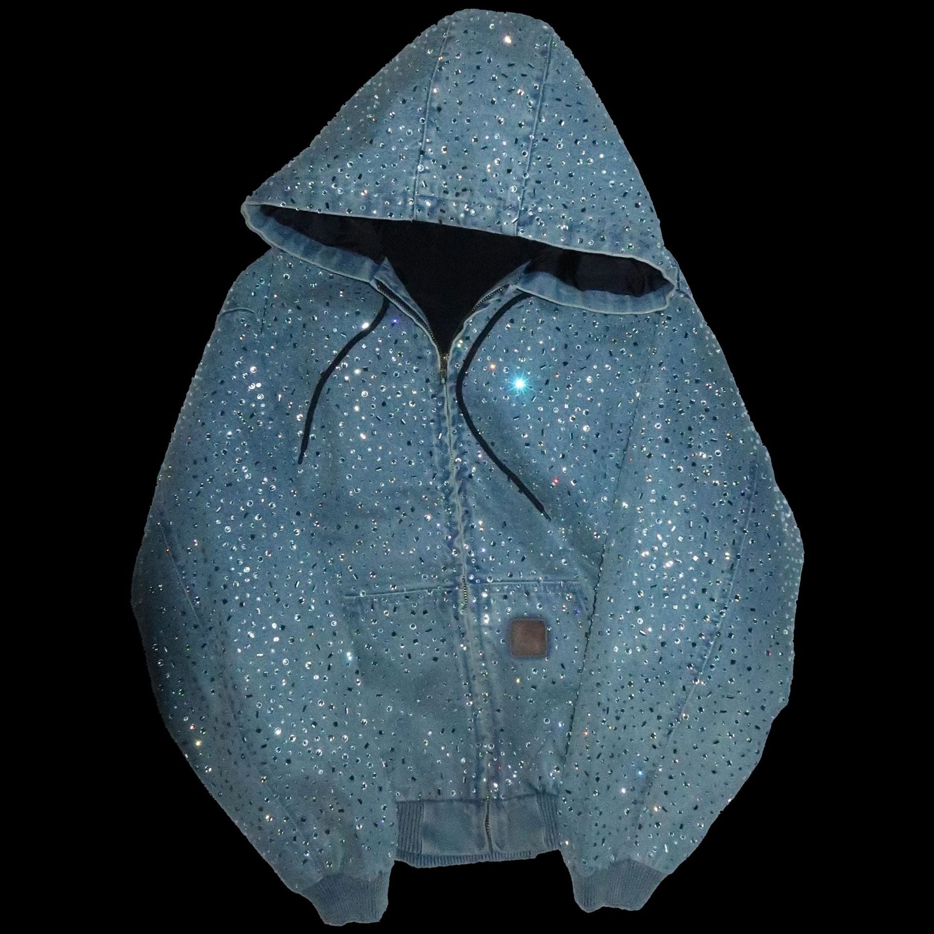 Y2K hip-hop heavy-duty rhinestone denim jacket