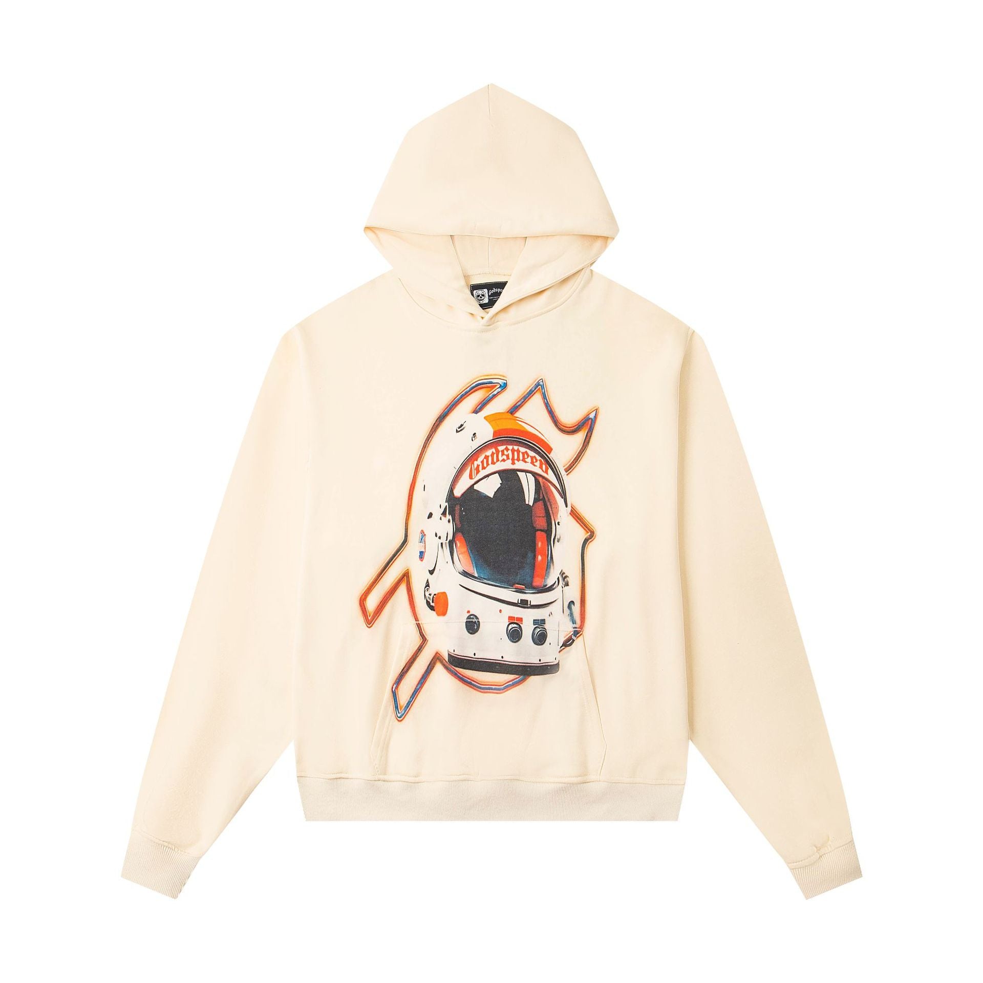 Vintage-Washed Pure Cotton Hip-Hop/Streetwear Hoodie with Print