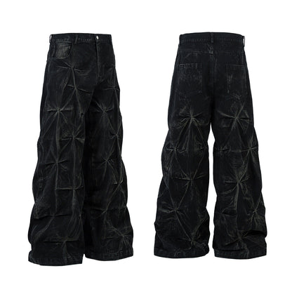 YAVIORA Weite Faltenjeans