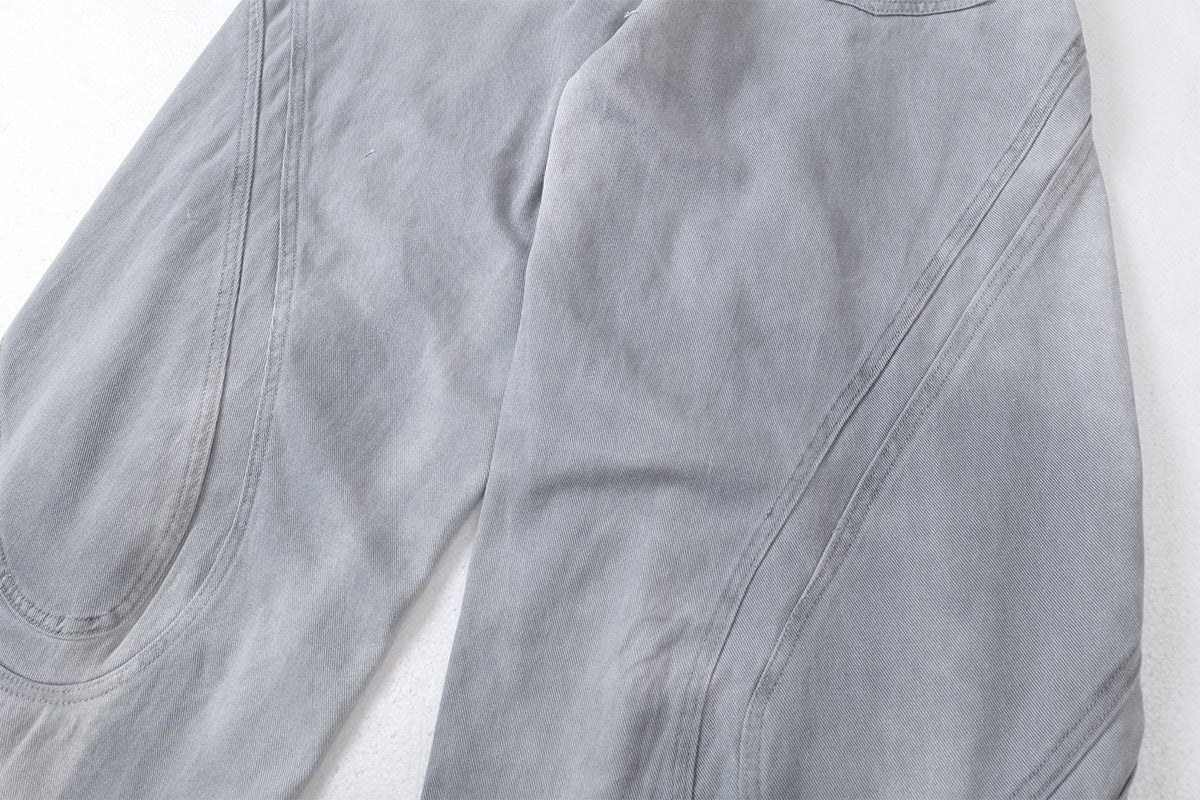 YAVIORA Dirty Dye Deconstructed Design Scimitar Pants