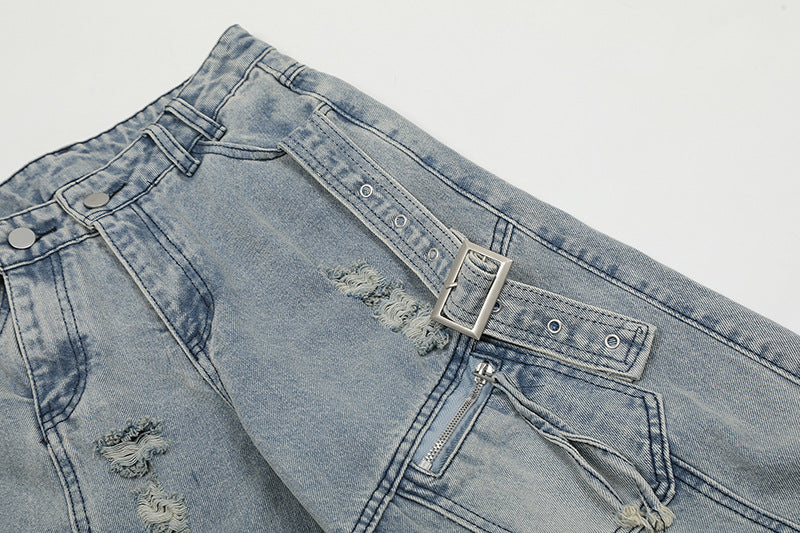 YAVIORA Distressed Utility Jeans