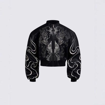 YAVIORA Lederjacke im Gothic-Stil