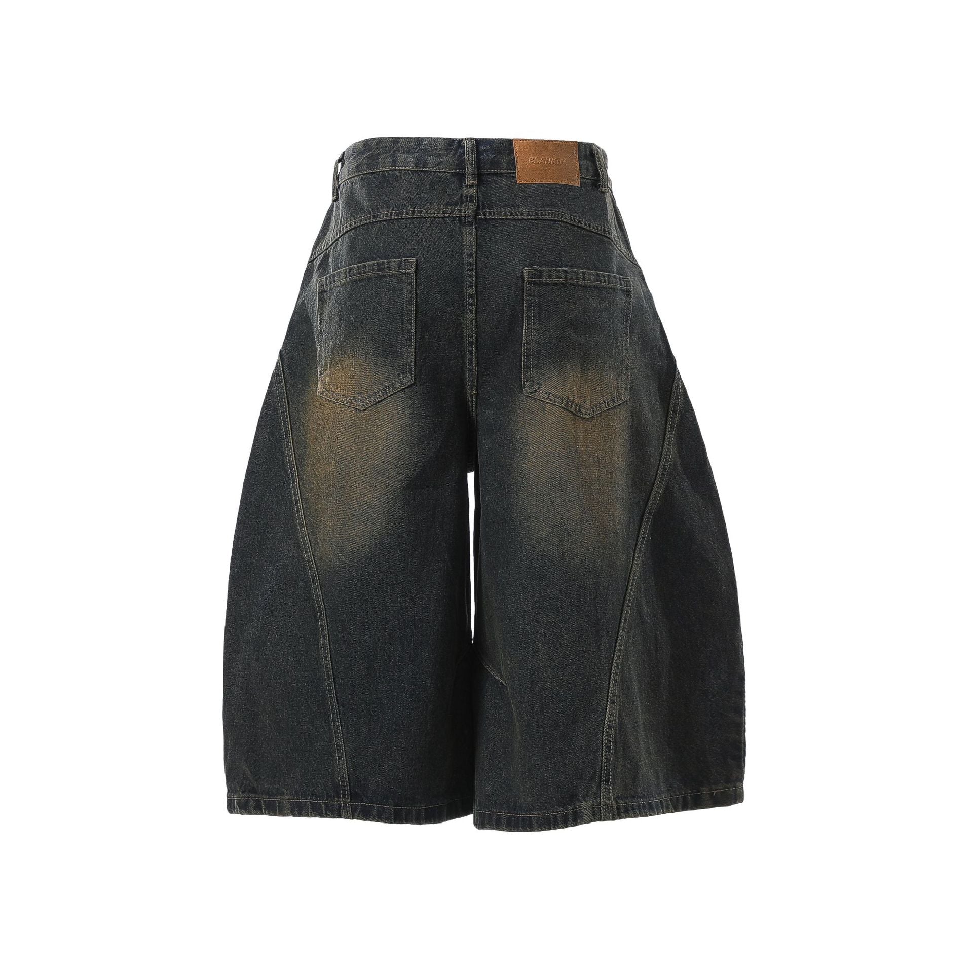 YAVIORA Vintage Washed Scimitar Fit Denim Shorts