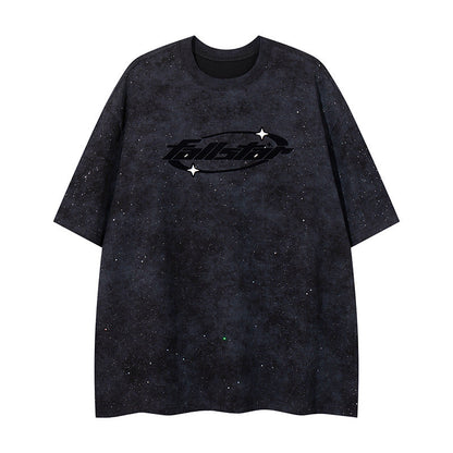 YAVIORA T-Shirt mit starker Waschung und Schriftzug