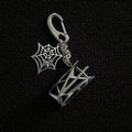 Gothic Spider Web Pentagram Cube Keychain