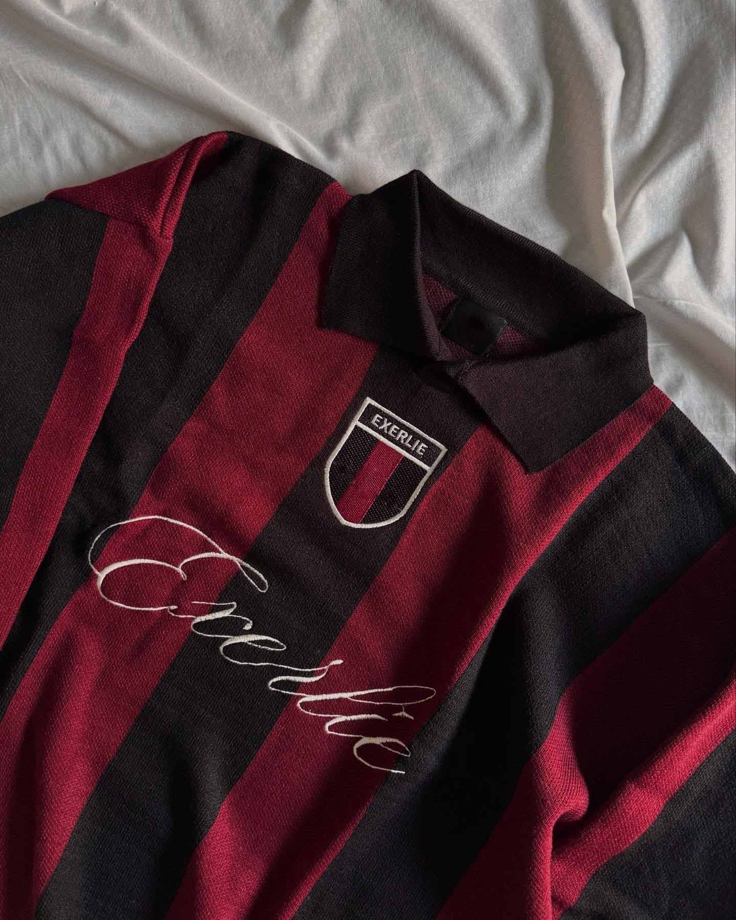 Oversized color-blocked knit sweater with letter embroidery