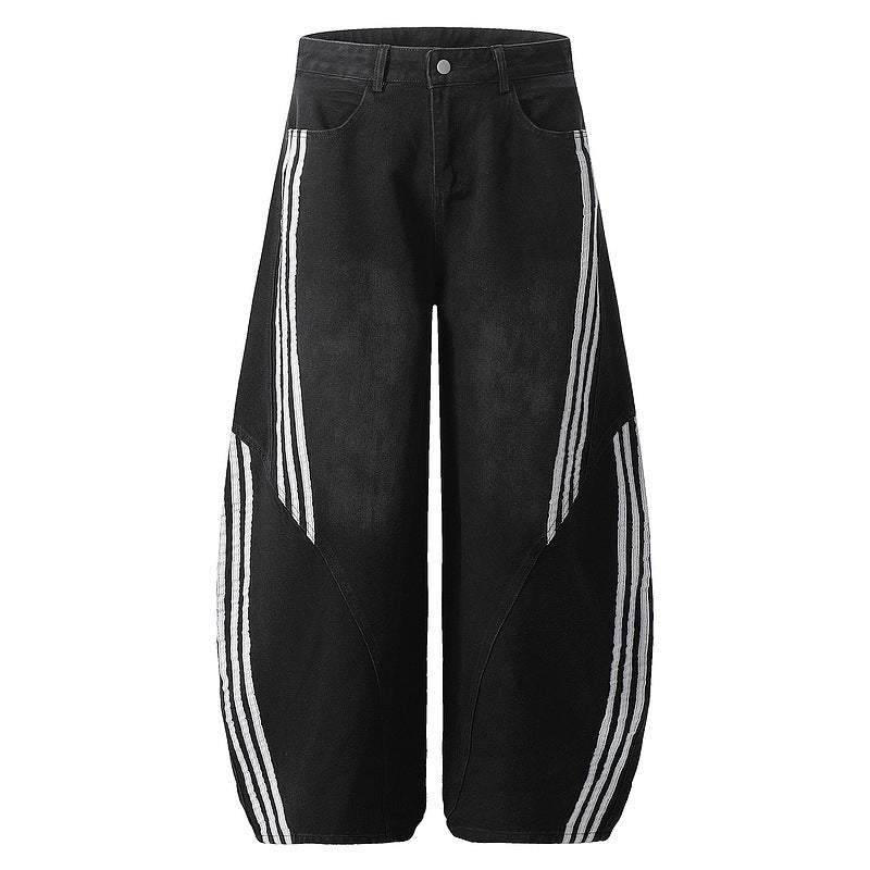 YAVIORA Striped Curved Jeans